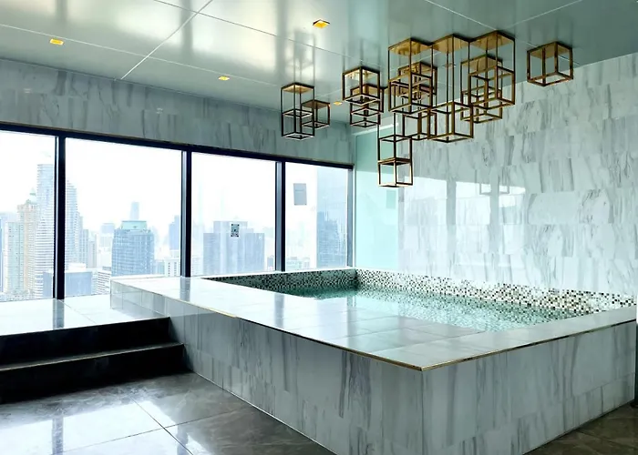 Near Bts L Centralworld L Pool And Sauna 公寓 曼谷